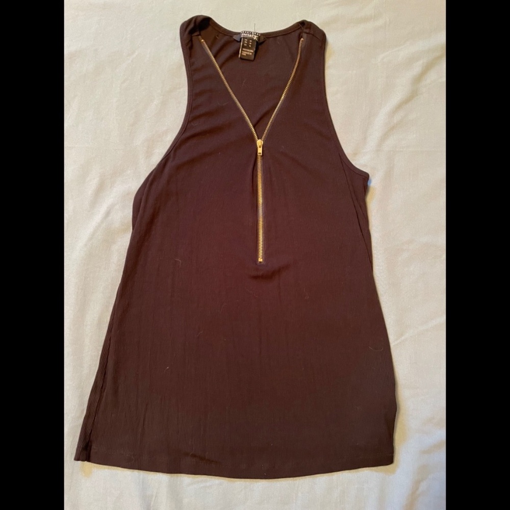 Black Zip Up Tank Small